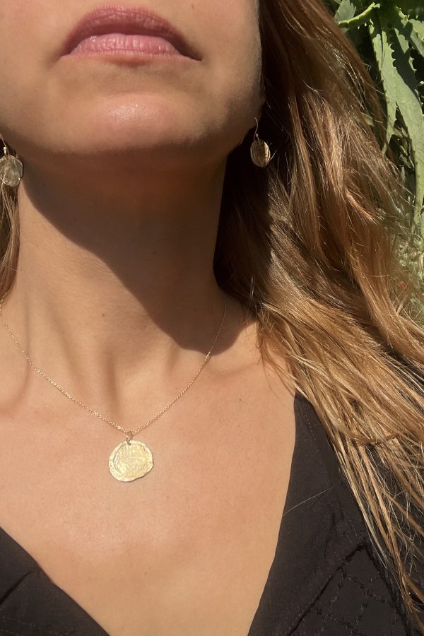 Gold Ancient Wave Coin Necklace