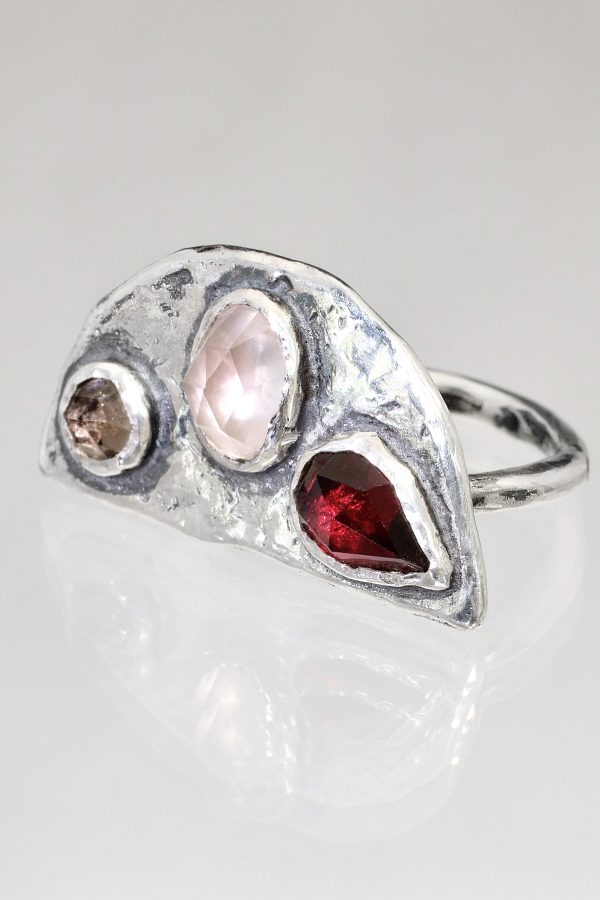 Ancient Jewels Half Moon Silver Ring