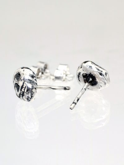 Colonial Skull Silver Stud Earrings