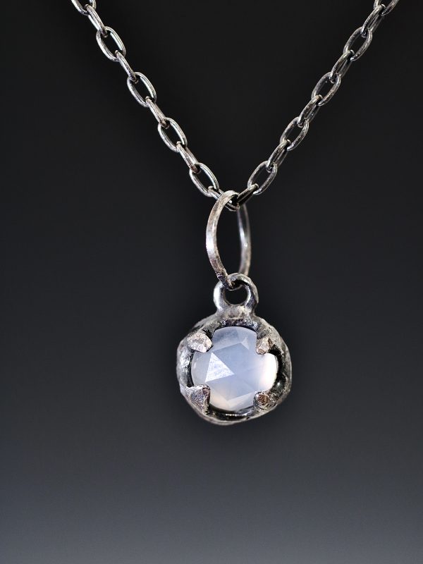 Silver Claw Chalcedony Necklace