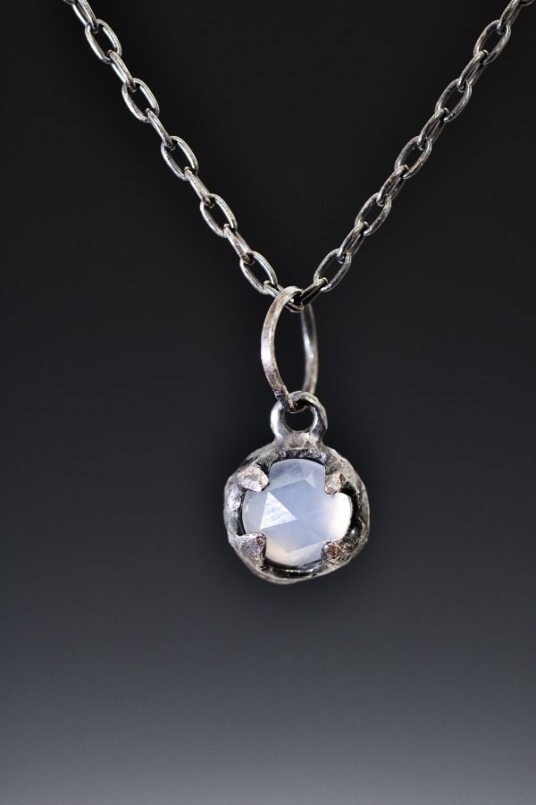 Silver Claw Chalcedony Necklace