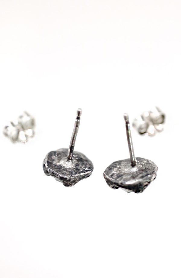 White Moonstone Silver Claw Stud Earrings