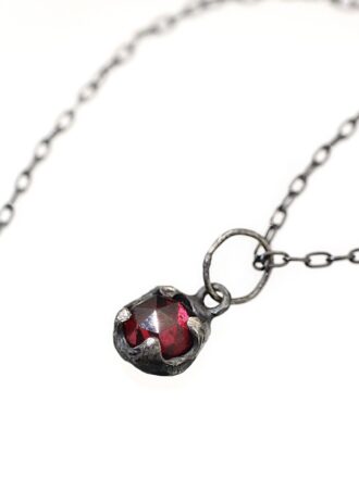 Silver Claw Garnet Necklace