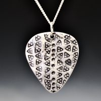 Silver Viking Guitar Pick Necklace