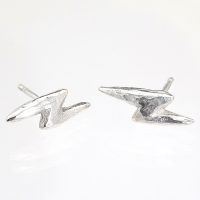 Lightning Silver Stud Earrings