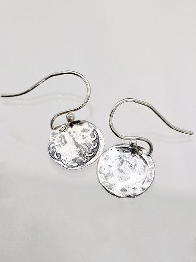 Little Silver Wave Coin Earrings