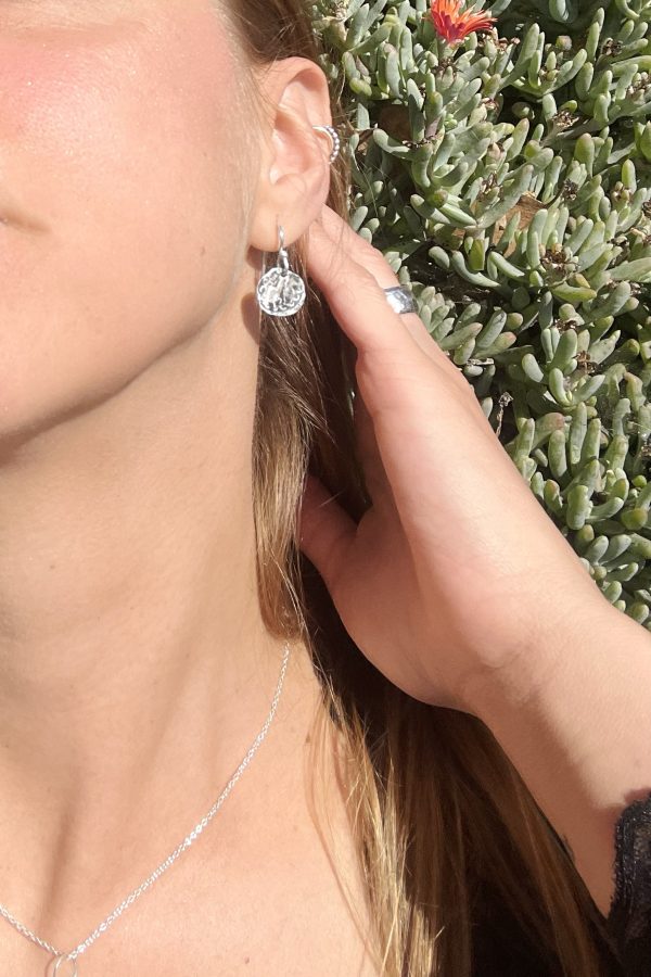Little Silver Wave Coin Earrings