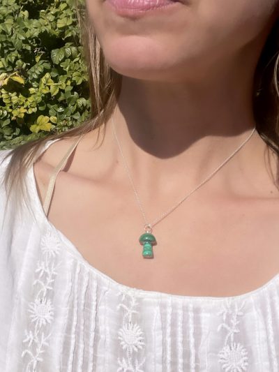 Malachite Magic Mushroom Necklace