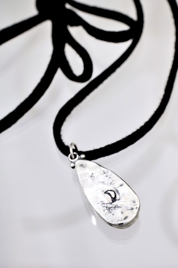 Labradorite Moon Drop Silver Necklace