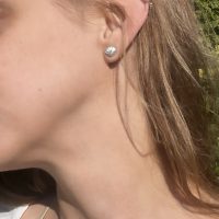 Silver Sea Shell Stud Earrings