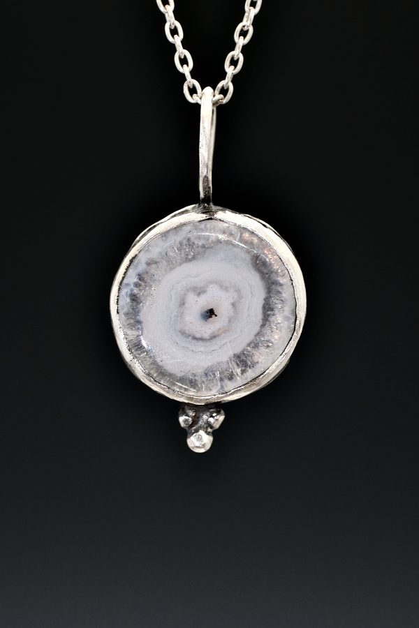 Solar Quartz Silver Amulet Necklace