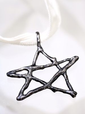 Silver Twig Star Choker Necklace