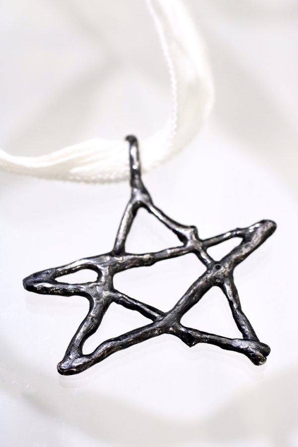 Silver Twig Star Choker Necklace
