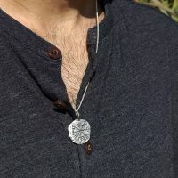 Vegvísir Silver Coin Necklace