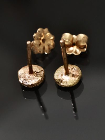 Gold Mini Full Moon Stud Earrings