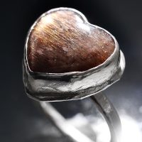 Sunstone Ancient Heart Silver Ring