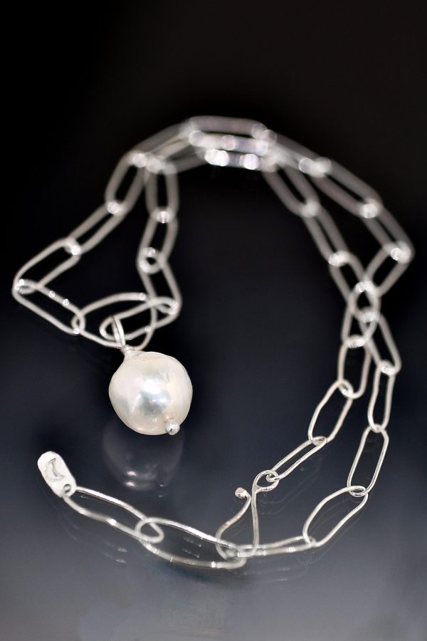Mermaid's Pearl Silver Necklace