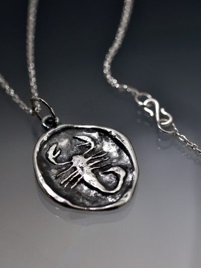 Scorpio Silver Wax Seal Necklace