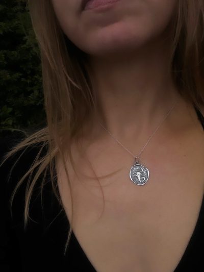 Scorpio Silver Wax Seal Necklace