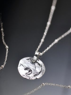 Long Silver Wave Coin Necklace