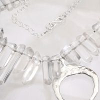 Crystal Halo Silver Moon Necklace