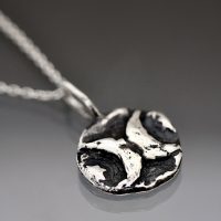 Double Crescent Moon Silver Coin Necklace