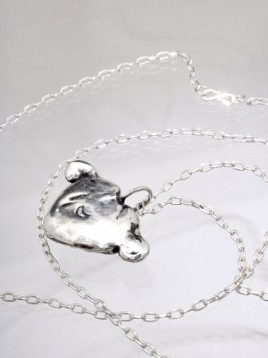 Silver Rainbow Moonstone Mystic Heart Necklace