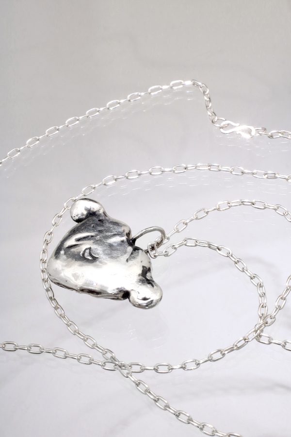 Silver Rainbow Moonstone Mystic Heart Necklace
