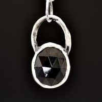 Onyx Amulet Silver Necklace