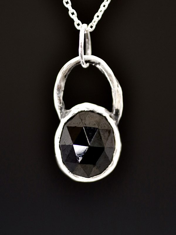 Onyx Amulet Silver Necklace