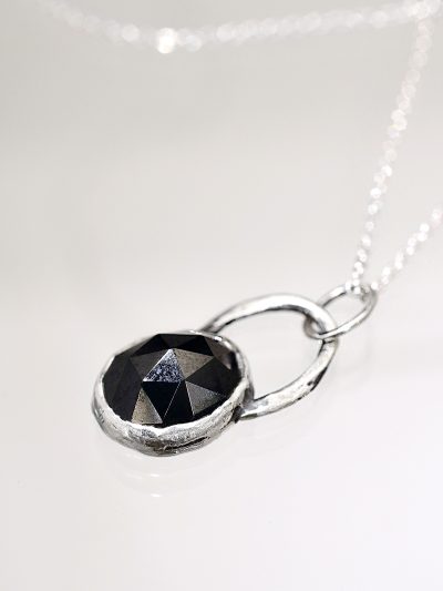 Onyx Amulet Silver Necklace