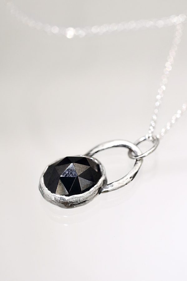 Onyx Amulet Silver Necklace