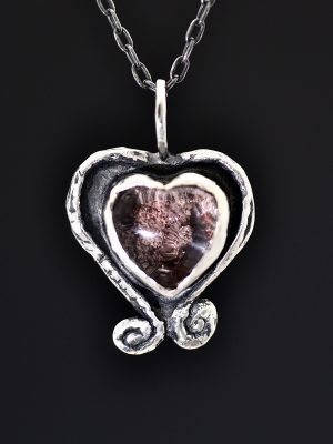 Silver Mermaid Heart Quartz Necklace