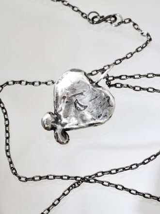 Silver Mermaid Heart Quartz Necklace