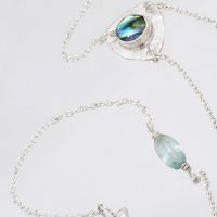 Silver Mermaid Moon Rosary Necklace