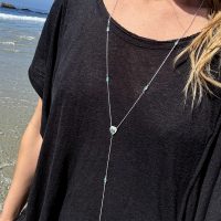 Silver Mermaid Moon Rosary Necklace