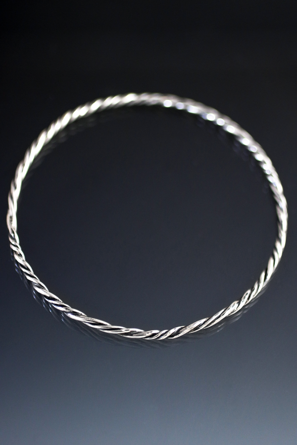 Silver Twisted Bangle Bracelet