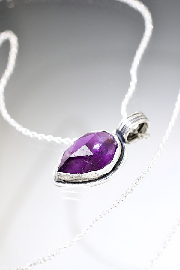 Amethyst Talisman Silver Necklace