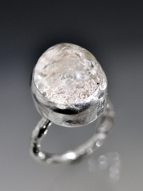 Silver Crystal Ball Ring