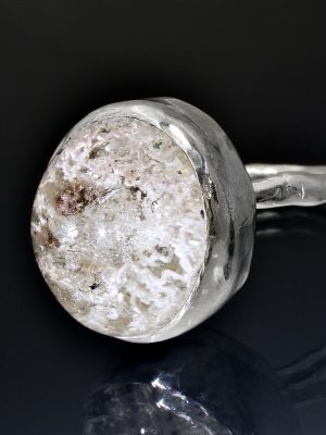 Silver Crystal Ball Ring