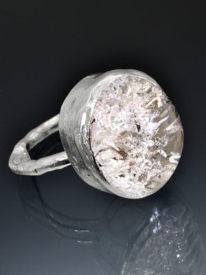 Silver Crystal Ball Ring