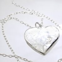 Charoite Heart Silver Necklace