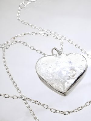 Charoite Heart Silver Necklace