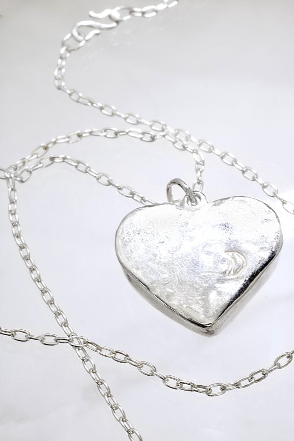 Charoite Heart Silver Necklace