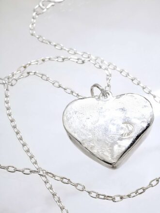 Charoite Heart Silver Necklace