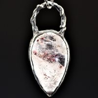 Hematite Quartz Talisman Silver Necklace