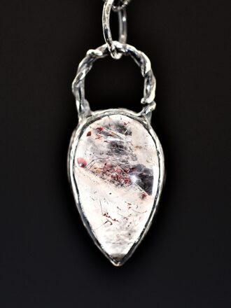 Hematite Quartz Talisman Silver Necklace