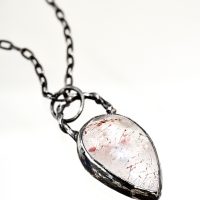 Hematite Quartz Talisman Silver Necklace