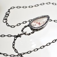 Hematite Quartz Talisman Silver Necklace