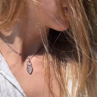 Hematite Quartz Talisman Silver Necklace